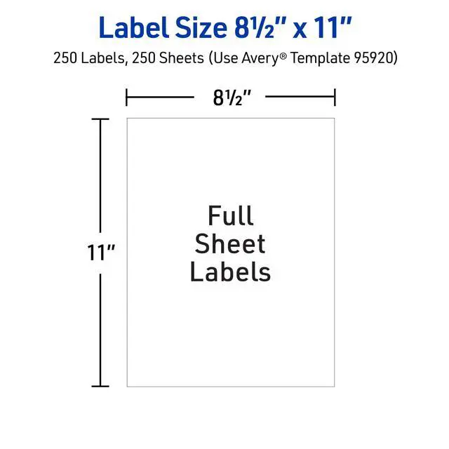 Alt view image 5 of 7 - Full Sheet Printable Shipping Labels, 8.5" x 11", White, 250 Blank Mailing Labels, Great for Packages, Product Merchandising, Organization, and More (95920)