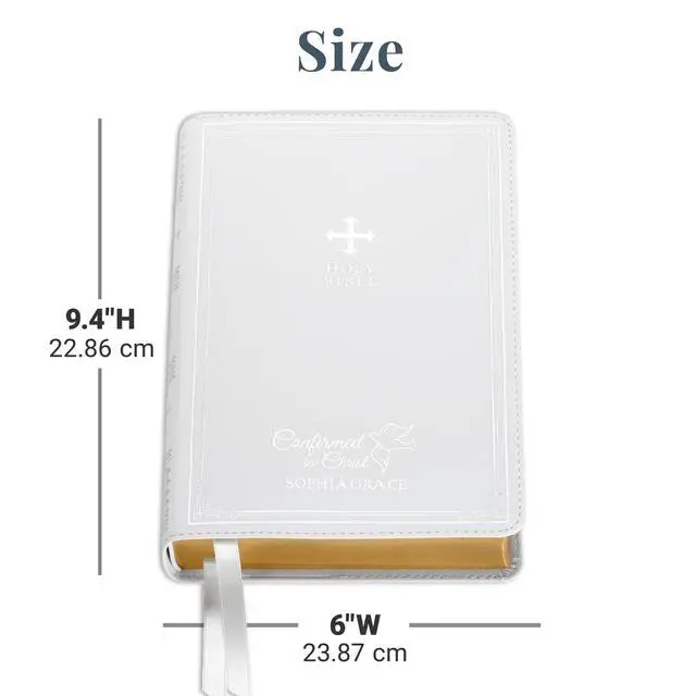 Alt view image 6 of 7 - Personalized Catholic Bible for Confirmation - Religious Keepsake - Sacrament for Kids, Young Adults - Confirmed in Christ - White Cover