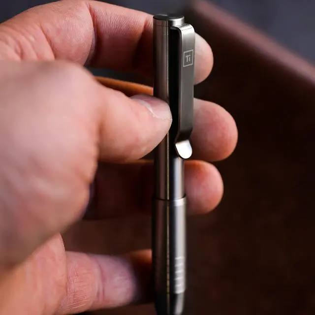 Alt view image 3 of 5 - Ti Pocket Pro: The Auto Adjusting EDC Pen (Titanium - Raw)