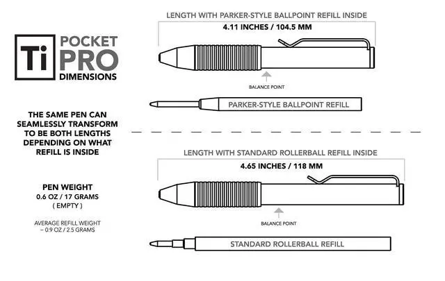 Alt view image 5 of 5 - Ti Pocket Pro: The Auto Adjusting EDC Pen - Titanium Antique Black