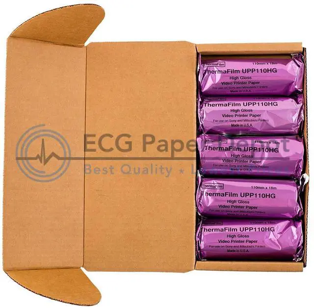 Main image of Sony Compatible UPP-110HG High Gloss Ultrasound Paper Film/Media 5 Rolls, 110mm x 18m (Made in USA) | 5 Rolls