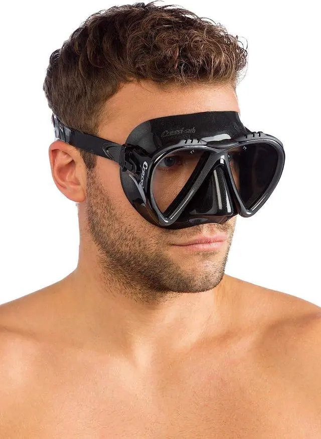 Alt view image 6 of 6 - Dual Lens Adult Scuba Diving and Snorkeling Mask for Narrower Faces Wide, Comfortable View - Lince: Made in Italy