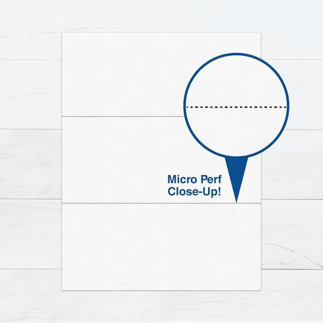 Alt view image 5 of 7 - Professional 3 Part Perforated Paper 8.5 x 11 - Perfect For W-2, 1099, & Statement Use - Made in the USA - 2500 Sheets - 20 lb - Printer Compatible - White (04120C)