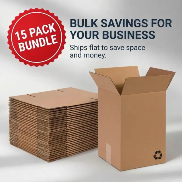 Alt view image 4 of 6 - 18"W x 18"L x 24"H (15-Pack) Large Shipping Boxes | Kraft Corrugated Cardboard Boxes for Packing, Moving and Storage, Multi Purpose Use | Single-Wall, 65 lbs