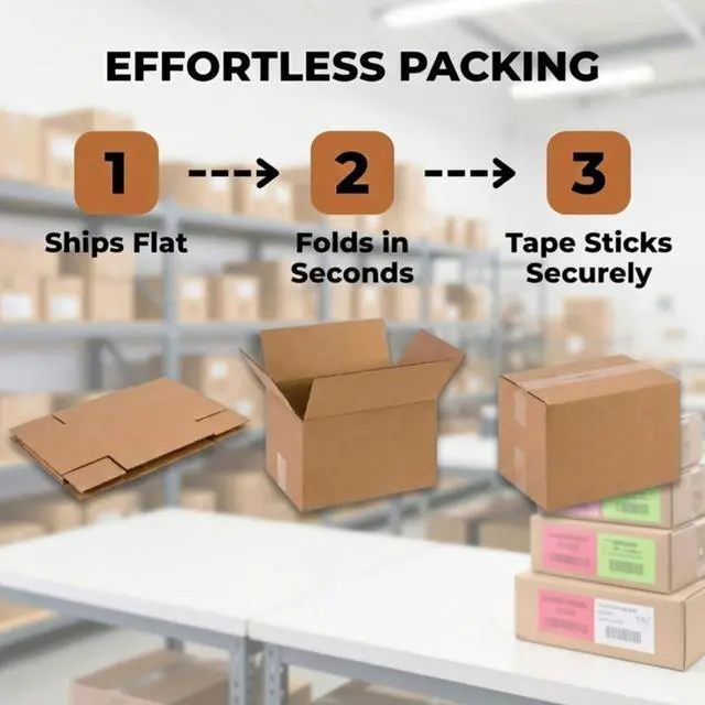 Alt view image 6 of 6 - 18"W x 18"L x 24"H (15-Pack) Large Shipping Boxes | Kraft Corrugated Cardboard Boxes for Packing, Moving and Storage, Multi Purpose Use | Single-Wall, 65 lbs