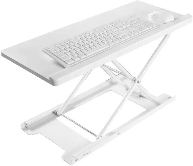Main image of Single Top 27 inch Heavy-Duty Scissors Lift Keyboard and Mouse Riser, Designed for Ergonomic Sit Stand Workstations, White, DESK-V000PW