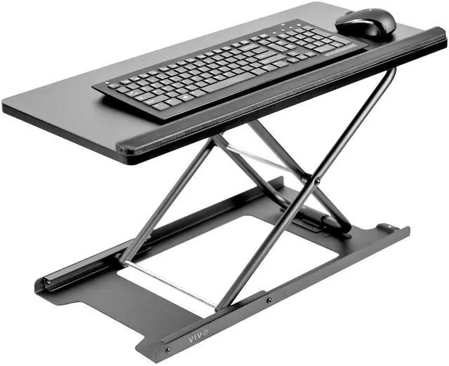 Main image of Black Single Top 27 inch Heavy-Duty Scissors Lift Keyboard and Mouse Riser, Designed for Ergonomic Sit Stand Workstations, DESK-V000P