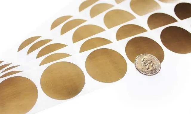 Main image of 1.5 in Gold Round Scratch-Off Stickers, 5000 Pack | Ideal for gender reveals, baby showers, wedding games, invitations, raffle tickets, classroom rewards, business campaigns