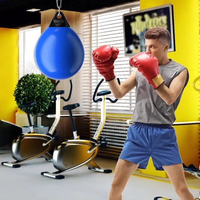 Alt view image 2 of 7 - Punching Bag, Water Aqua Bag w/Water Injector & Hanging Accessories, Folding Heavy Duty Boxing Bag for Home Gym, Boxing Training Equipment for Adults