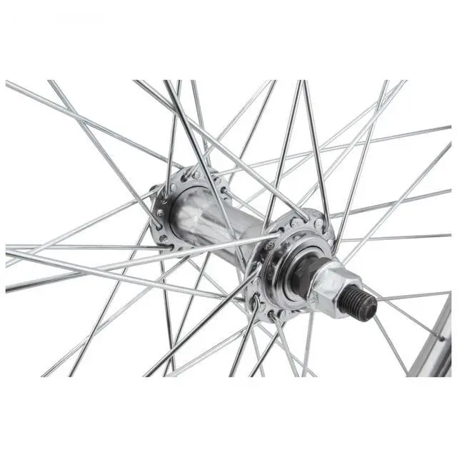 Alt view image 2 of 2 - Front Bicycle Wheel 26 x 1.75/2.125 (ISO 559) 36H, Steel, Bolt On, Silver, 3/8" | bike-wheels