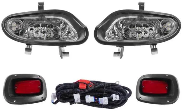 Main image of VPAHub EZGO TXT 2014+ Freedom LED Basic Light Kit 48V, 2 LED headlight, 2 LED taillight, 1 Basic wiring harness, instruction & hardware included