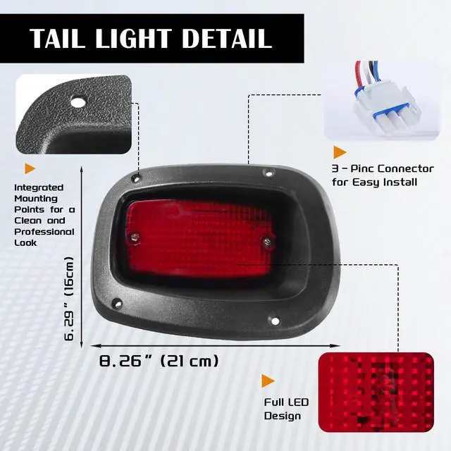 Alt view image 4 of 7 - VPAHub EZGO TXT 2014+ Freedom LED Basic Light Kit 48V, 2 LED headlight, 2 LED taillight, 1 Basic wiring harness, instruction & hardware included
