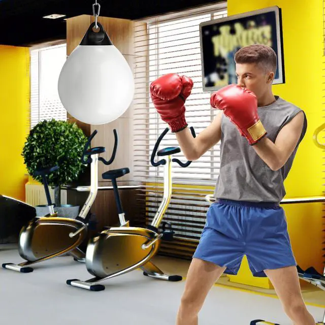 Alt view image 2 of 7 - Punching Bag, Water Aqua Bag w/Water Injector & Hanging Accessories, Folding Heavy Duty Boxing Bag for Home Gym, Boxing Training Equipment for Adults