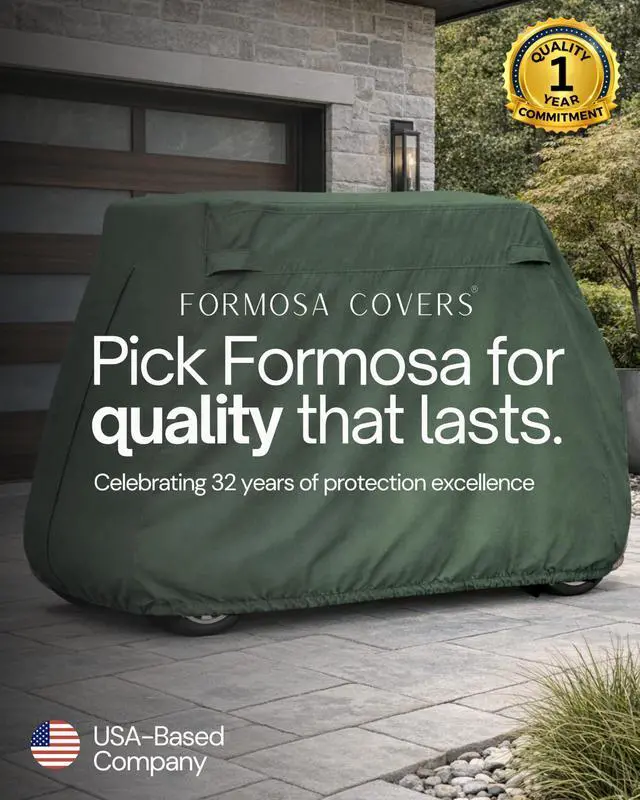Alt view image 6 of 6 - Golf Cart Cover 4 Seater roof up to 80" L Green, fits EZGO, Club Car and Yamaha G/YDR Model