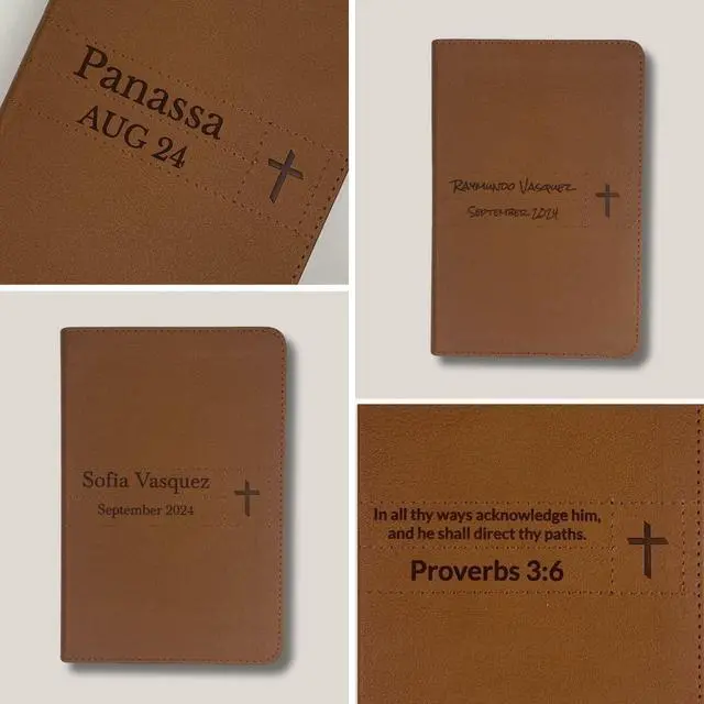 Alt view image 4 of 7 - Personalized NIV Small Compact Bible New International Version Faux Leather Holy Bible Small Print with Debossed Custom Name Up to 2 Rows of Text, Gift for Christian & Religious Celebrations, Brown