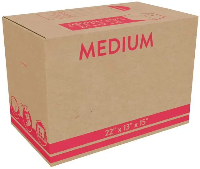 Main image of Small Shipping Boxes 22x13x15, Sturdy Corrugated Moving Boxes for Packing, Storage & Mail, Medium Cardboard Box for Moving Supplies, Brown Kraft Box Easy to Assemble, Ships Flat in Bundles of 25