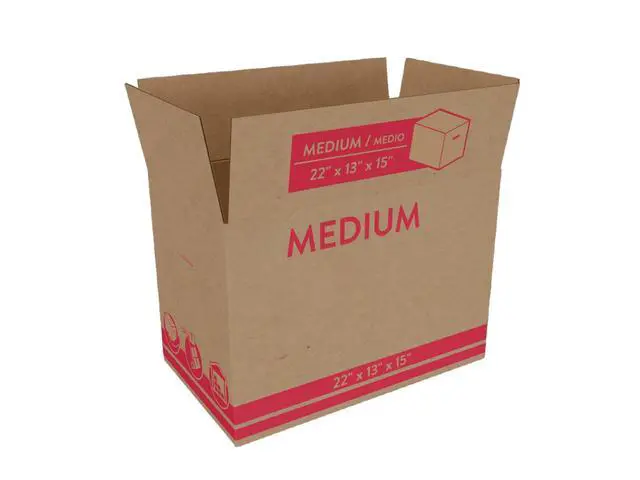 Alt view image 2 of 6 - Small Shipping Boxes 22x13x15, Sturdy Corrugated Moving Boxes for Packing, Storage & Mail, Medium Cardboard Box for Moving Supplies, Brown Kraft Box Easy to Assemble, Ships Flat in Bundles of 25