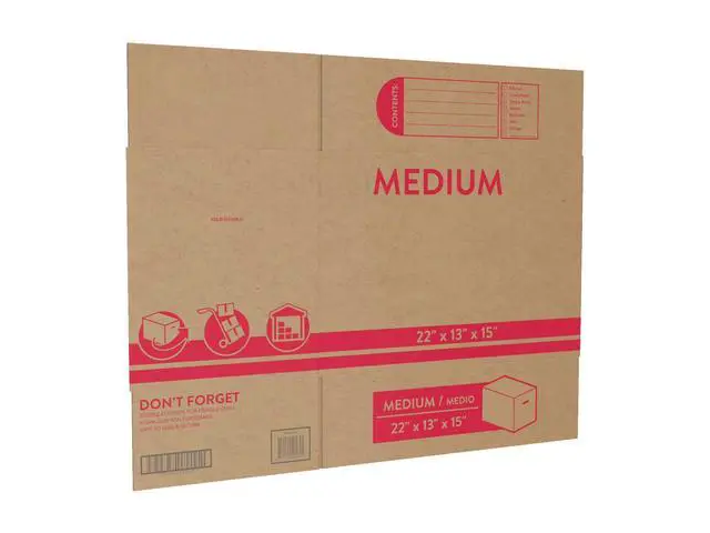 Alt view image 3 of 6 - Small Shipping Boxes 22x13x15, Sturdy Corrugated Moving Boxes for Packing, Storage & Mail, Medium Cardboard Box for Moving Supplies, Brown Kraft Box Easy to Assemble, Ships Flat in Bundles of 25