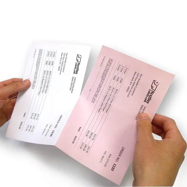 Alt view image 3 of 5 - Case of 2,500 Sheets 8-1/2 x 11" 2 Part Perforated Paper, Great for Invoices, Receipt, Statement etc. (White/Pink)