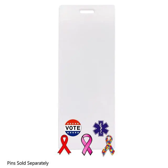 Alt view image 5 of 7 - Bulk 20 Pack - Badge Buddy Pin Holder for Nursing Pins - Vertical 5 Hole Blank White Card Backer - Display Your Cute, Funny, Trading, Award & Medical Pins - Great for Nurse, Student by