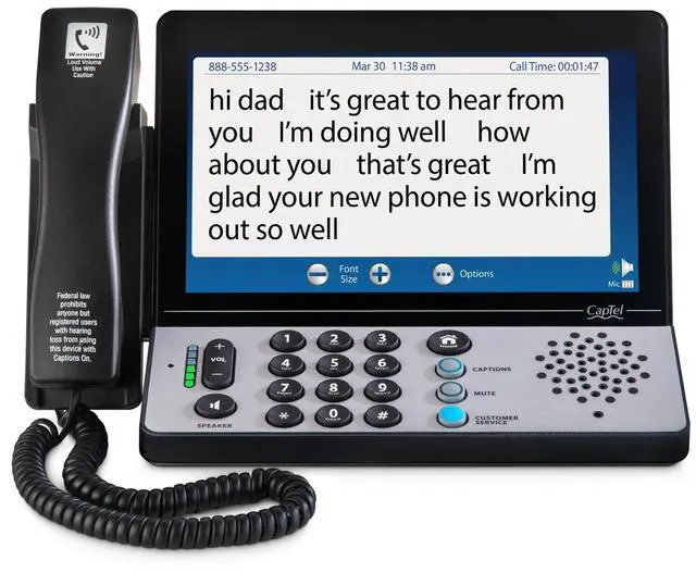 Main image of CapTel 2400iSPNBT Captioned Telephone, Large Touch Screen Phone for Hard of Hearing with Answering Machine, Powerful Speakerphone, Volume Booster up to 40dB, Hearing Aid Compatible