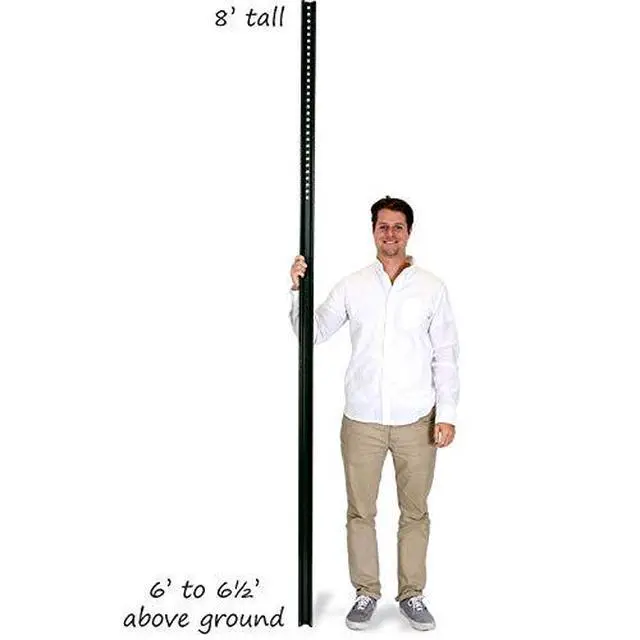 Alt view image 3 of 4 - U-Channel Sign Post, Medium Weight | 8' Tall Baked Enamel Steel Post, Made in USA