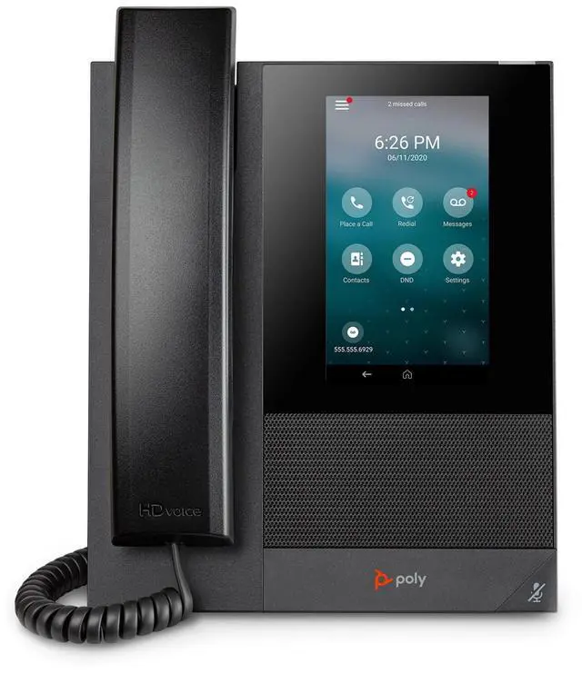 Main image of Poly CCX 400 Desktop Business Media Phone (Polycom) - with Handset - Open SIP - Power Over Ethernet (POE) - 5-Inch Color Touchscreen - Works with Zoom, Teams, & More