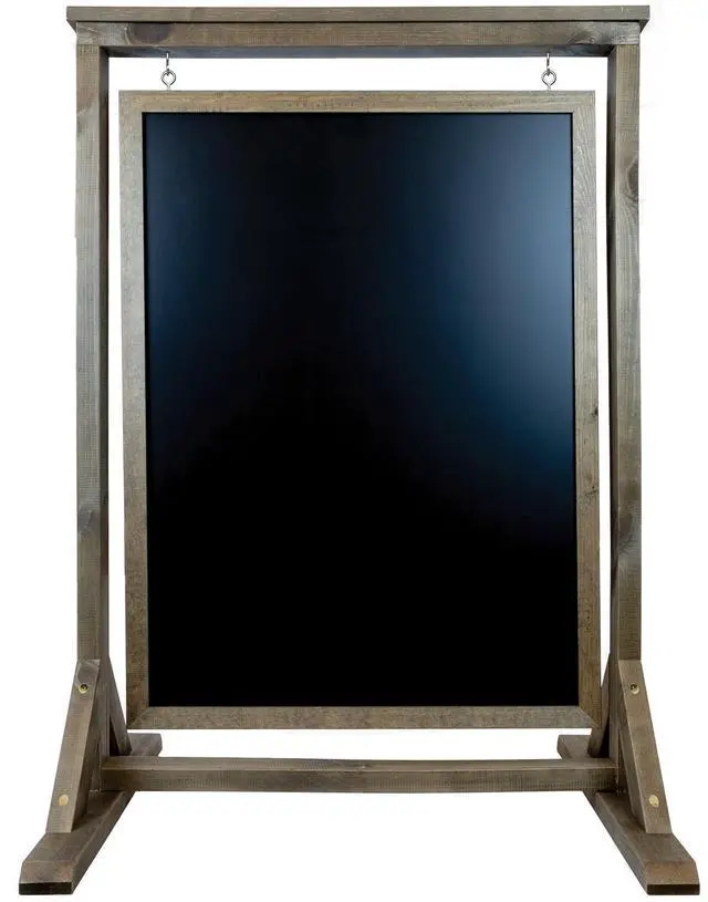 Main image of Rustic Handcrafted Chalkboard Sign: Uniquely Designed Wooden Sidewalk Sign Message Board with Double Sided Display. Alternative to A-Frame & Sandwich Board Signs. Use Chalk or Liquid Chalk Markers