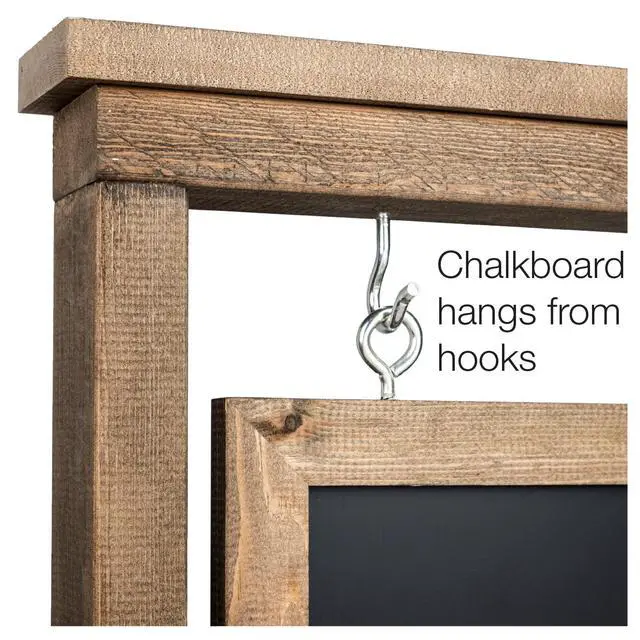 Alt view image 4 of 7 - Rustic Handcrafted Chalkboard Sign: Uniquely Designed Wooden Sidewalk Sign Message Board with Double Sided Display. Alternative to A-Frame & Sandwich Board Signs. Use Chalk or Liquid Chalk Markers