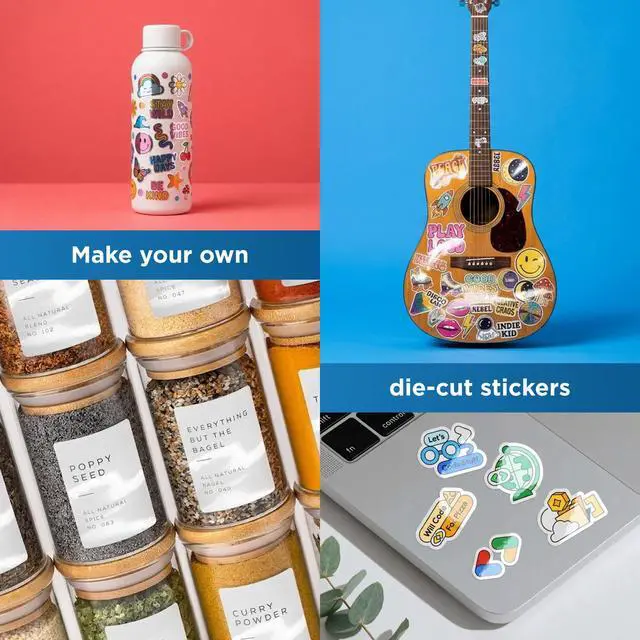 Alt view image 3 of 7 - 8.5 x 11 White Gloss Sticker Paper (Inkjet Printers Only) - 100 Sheets - Full Sheet Labels - OnlineLabels
