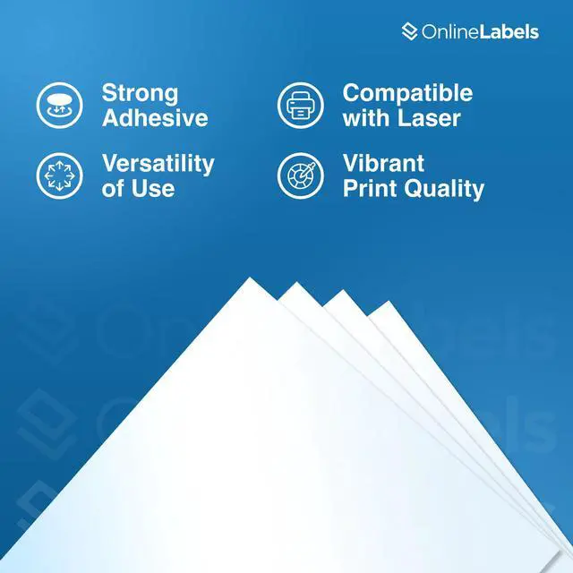 Alt view image 5 of 7 - 8.5 x 11 White Gloss Sticker Paper (Inkjet Printers Only) - 100 Sheets - Full Sheet Labels - OnlineLabels