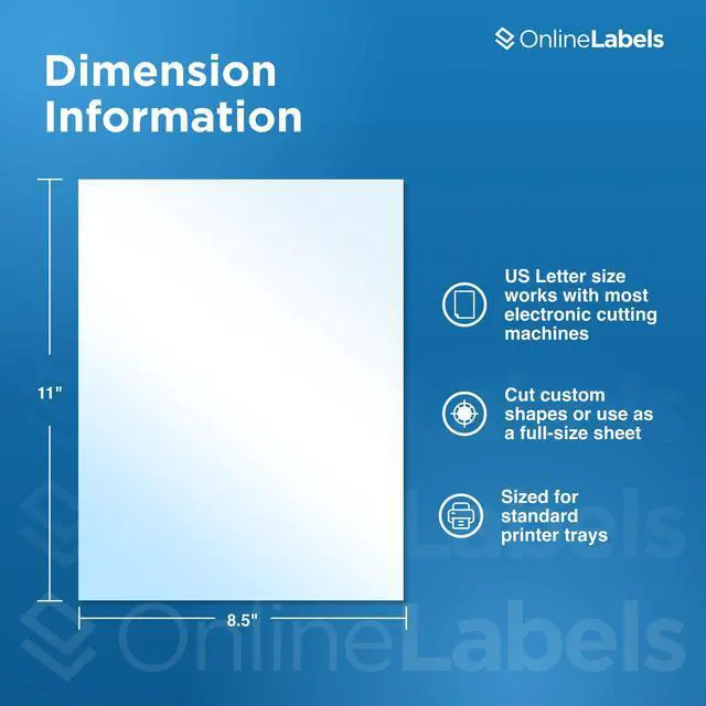 Alt view image 2 of 7 - 8.5 x 11 White Gloss Sticker Paper (Inkjet Printers Only) - 100 Sheets - Full Sheet Labels - OnlineLabels
