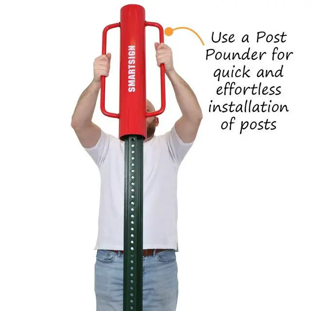 Alt view image 2 of 6 - Standard U-Channel Sign Post | 4' Tall Baked Enamel Post, Made in USA