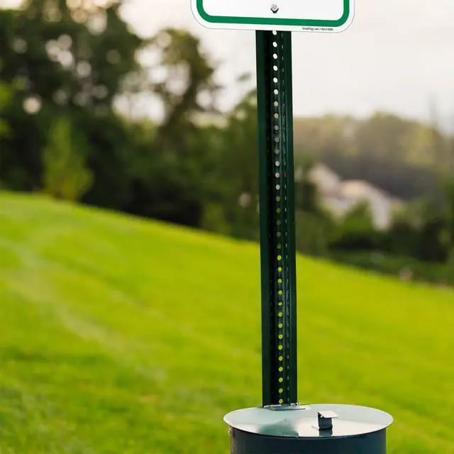 Alt view image 6 of 6 - Standard U-Channel Sign Post | 4' Tall Baked Enamel Post, Made in USA