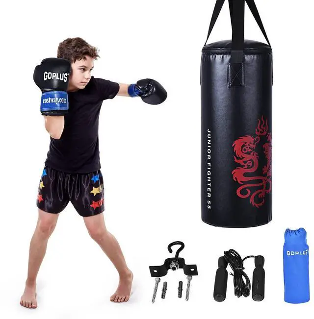 Main image of Punching Bag Set with Gloves, 22LBS/ 40LBS Filled Kick Boxing Bag, Rucksack, Jump Rope, Firm Hook, Heavy Bag for Adults MMA Training, Muay Thai, Krav MAGA, Taekwondo, Karate