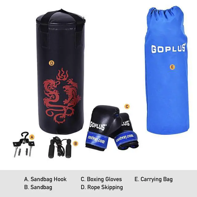 Alt view image 3 of 7 - Punching Bag Set with Gloves, 22LBS/ 40LBS Filled Kick Boxing Bag, Rucksack, Jump Rope, Firm Hook, Heavy Bag for Adults MMA Training, Muay Thai, Krav MAGA, Taekwondo, Karate