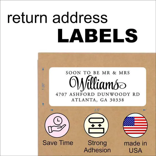 Alt view image 3 of 7 - White Address Labels - Personalized Name Stickers, Custom Printed Return Mailing and Shipping Labels for Envelopes, Packages, Business, Home by (1000, Serif and Script)