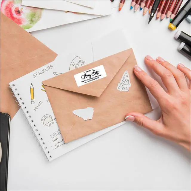 Alt view image 6 of 7 - White Address Labels - Personalized Name Stickers, Custom Printed Return Mailing and Shipping Labels for Envelopes, Packages, Business, Home by (1000, Serif and Script)