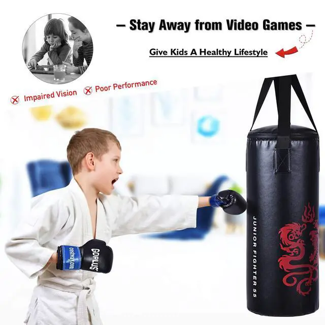Alt view image 5 of 7 - Punching Bag Set with Gloves, 22LBS/ 40LBS Filled Kick Boxing Bag, Rucksack, Jump Rope, Firm Hook, Heavy Bag for Adults MMA Training, Muay Thai, Krav MAGA, Taekwondo, Karate
