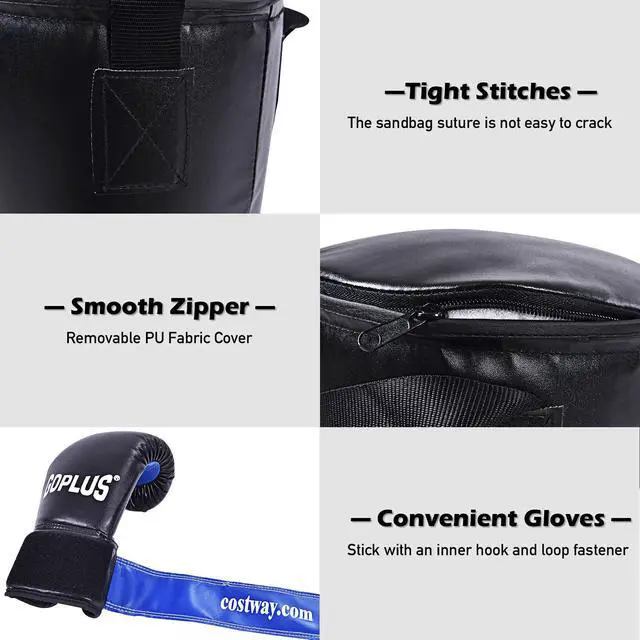 Alt view image 6 of 7 - Punching Bag Set with Gloves, 22LBS/ 40LBS Filled Kick Boxing Bag, Rucksack, Jump Rope, Firm Hook, Heavy Bag for Adults MMA Training, Muay Thai, Krav MAGA, Taekwondo, Karate
