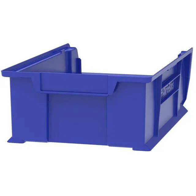 Alt view image 3 of 6 - 30280 Super-Size AkroBins Plastic Storage Bins, Space-Saving Stackable Bins for Garage, Classroom, Warehouse Organization, 20" L x 12" W x 6" H, Blue, 4-Pack