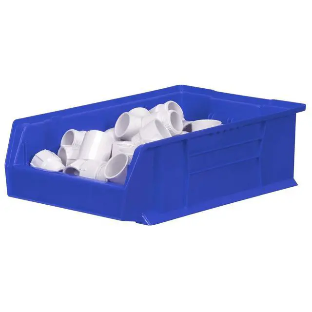 Alt view image 6 of 6 - 30280 Super-Size AkroBins Plastic Storage Bins, Space-Saving Stackable Bins for Garage, Classroom, Warehouse Organization, 20" L x 12" W x 6" H, Blue, 4-Pack