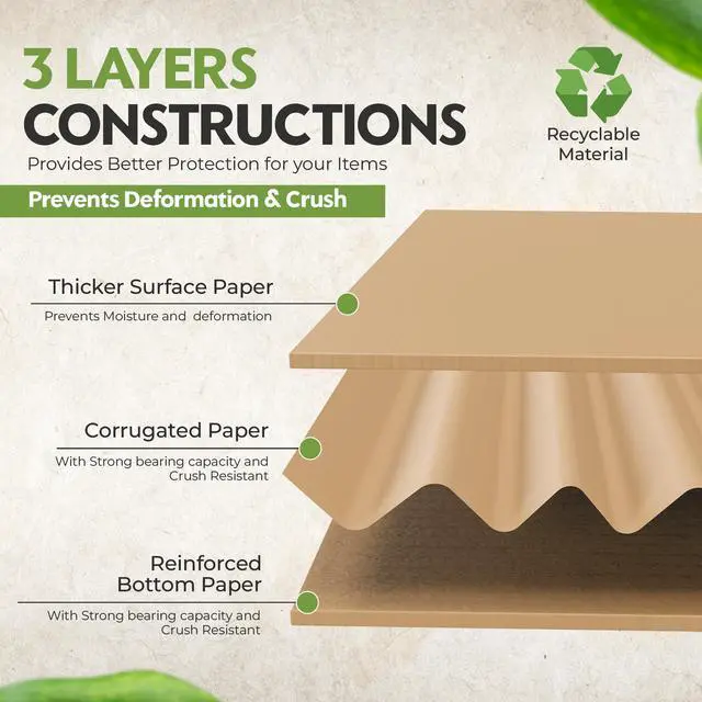 Alt view image 3 of 7 - (15 Pack) Cardboard Shoe Boxes Medium 12x9x4.125 Inch | Heavy Duty Shoe Boxes for Shipping Corrugated Mailing Boxes with Self-Locking Lid Excellent as Replacement Shoeboxes & Gift Packaging