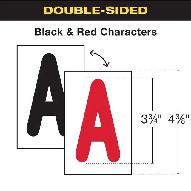 Alt view image 2 of 5 - Swinging Sign Letters: Includes 792 four inch Letters, Symbols, and Numbers for 24"x36" Swinging Letter Board Sign. Double Sided with Black & Red Printing on Flexible White Plastic Panels