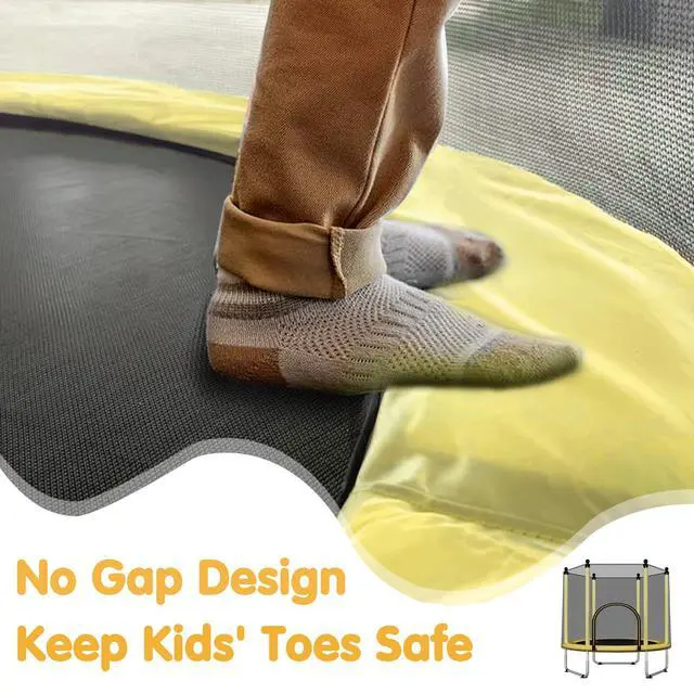Alt view image 2 of 7 - 48" Toddler Trampoline for Kids,Indoor & Outdoor Kids Trampoline with Safety Enclosure Net,Gifts for Birthday with Basketball Hoop, Gifts for Boy and Girl, Age 3-8