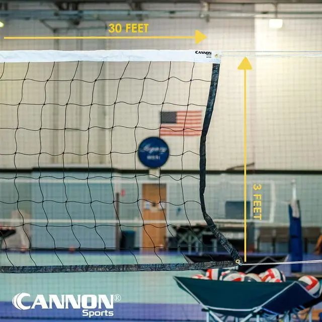 Alt view image 3 of 6 - Volleyball Net - Durable Indoor Outdoor Net (30 FT Length x 3 FT High) for Recreational, Backyard, Gymnasium, & Beach Play - Pro Quality 2mm Braided Rope Cable - Easy Setup