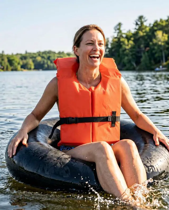 Alt view image 5 of 7 - 3 Pack Coast Guard Approved Life Jackets. High Visibility Color Type II Keyhole Life Vest in Classic May West Style. Compliance Flotation Device