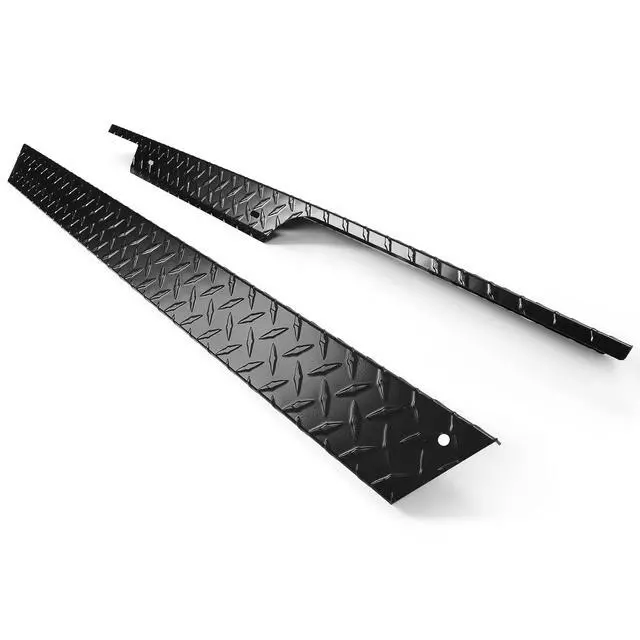 Alt view image 3 of 7 - Black Aluminum Rocker Panel Compatible with 1994-2013 EZGO TXT Golf Cart Pair Powder Coated Black Side Diamond Plate Cover