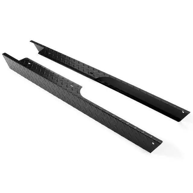 Alt view image 7 of 7 - Black Aluminum Rocker Panel Compatible with 1994-2013 EZGO TXT Golf Cart Pair Powder Coated Black Side Diamond Plate Cover