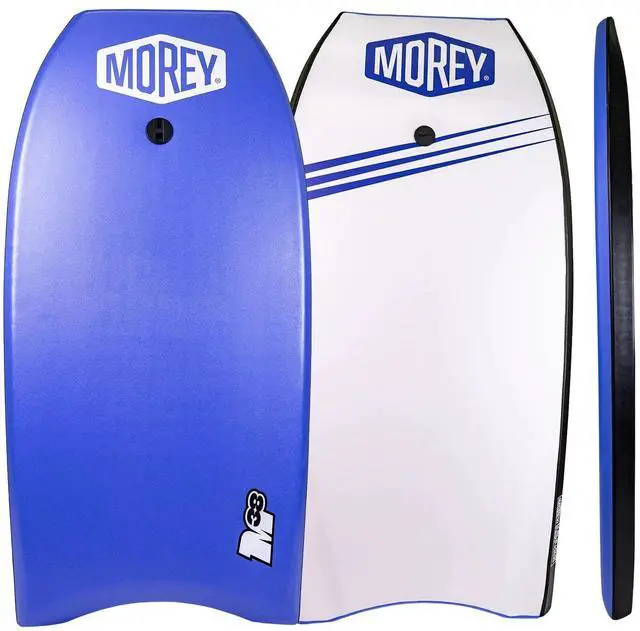 Main image of Bodyboard; 38 inch. Coil Leash Included, Body Boards for Beach, Engineered with HDPE Slick Bottom for Speed (Blue & White) 2026 Model
